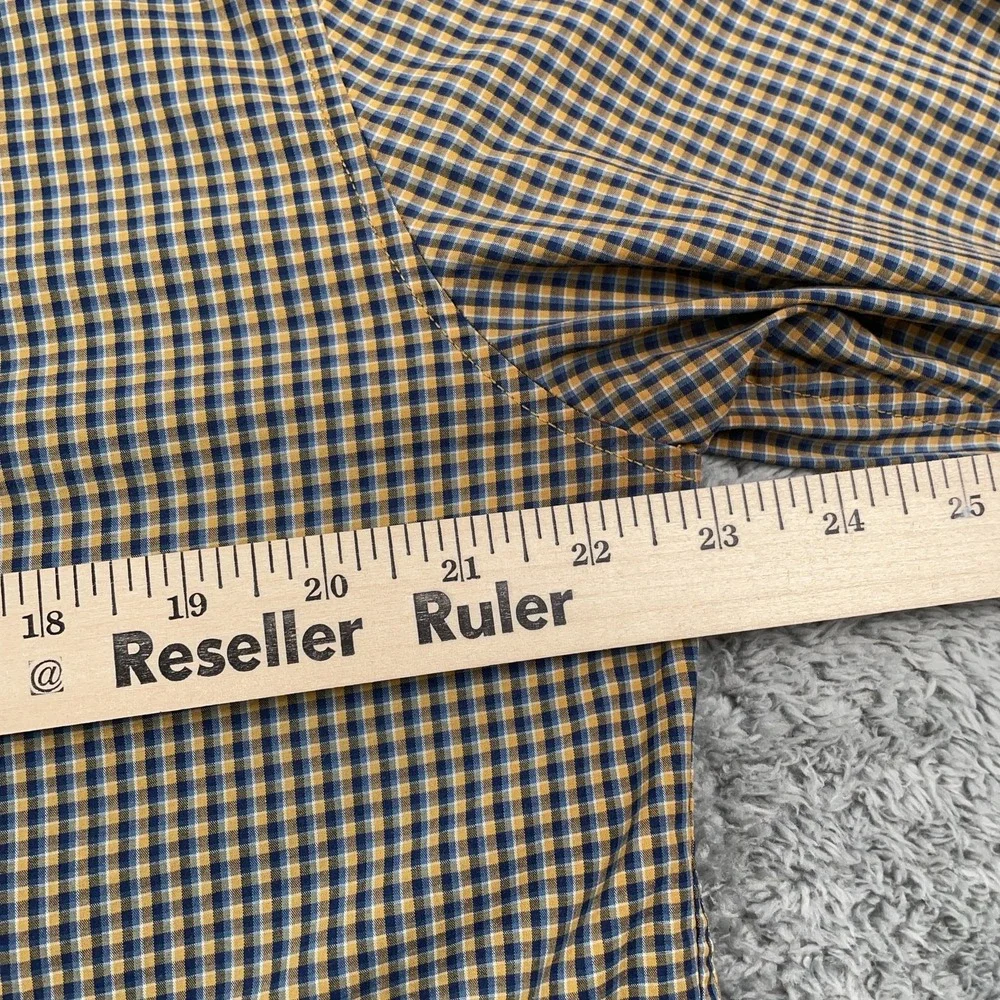 Banana Republic Shirt Mens Large Slim Flex Fit Tech Stretch Check Dress Casual